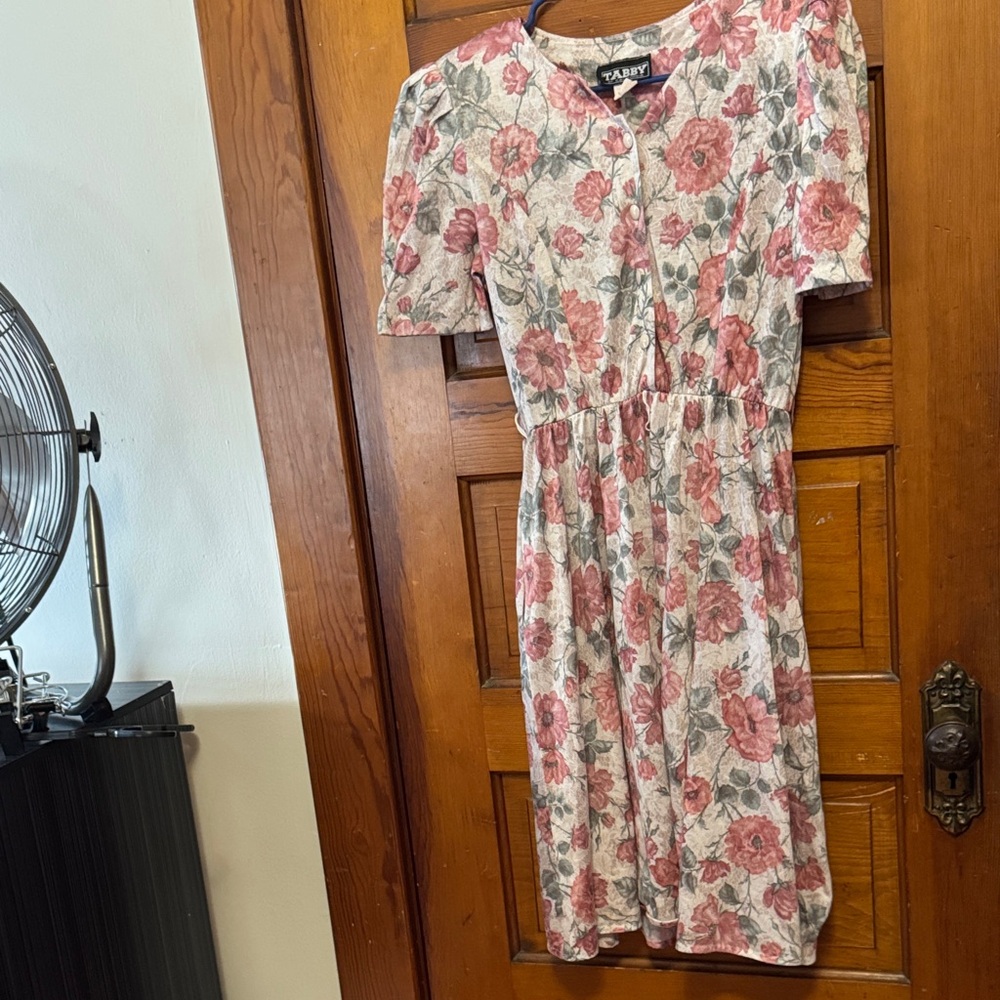 Floral Midi Dress by Faded Glory - Pink and Gray